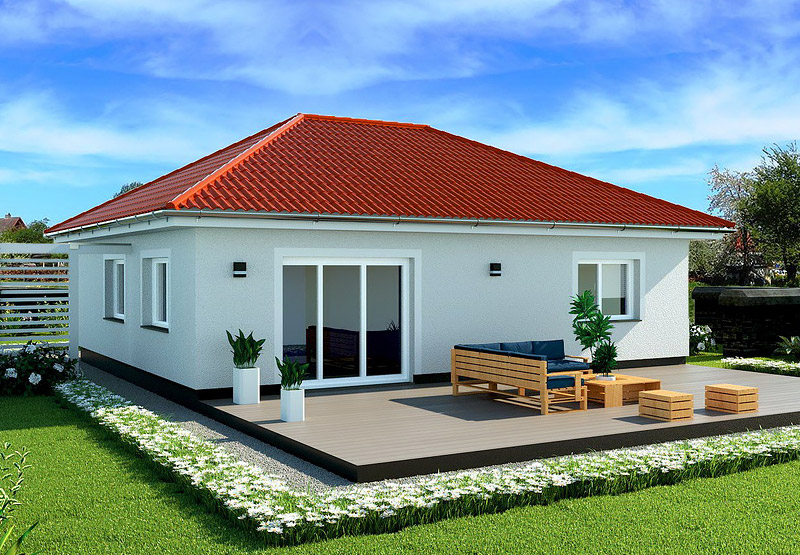 EWA-Bungalow Fehmarn 89qm Hausbau Berlin Brandenburg Magdeburg rotes Dach