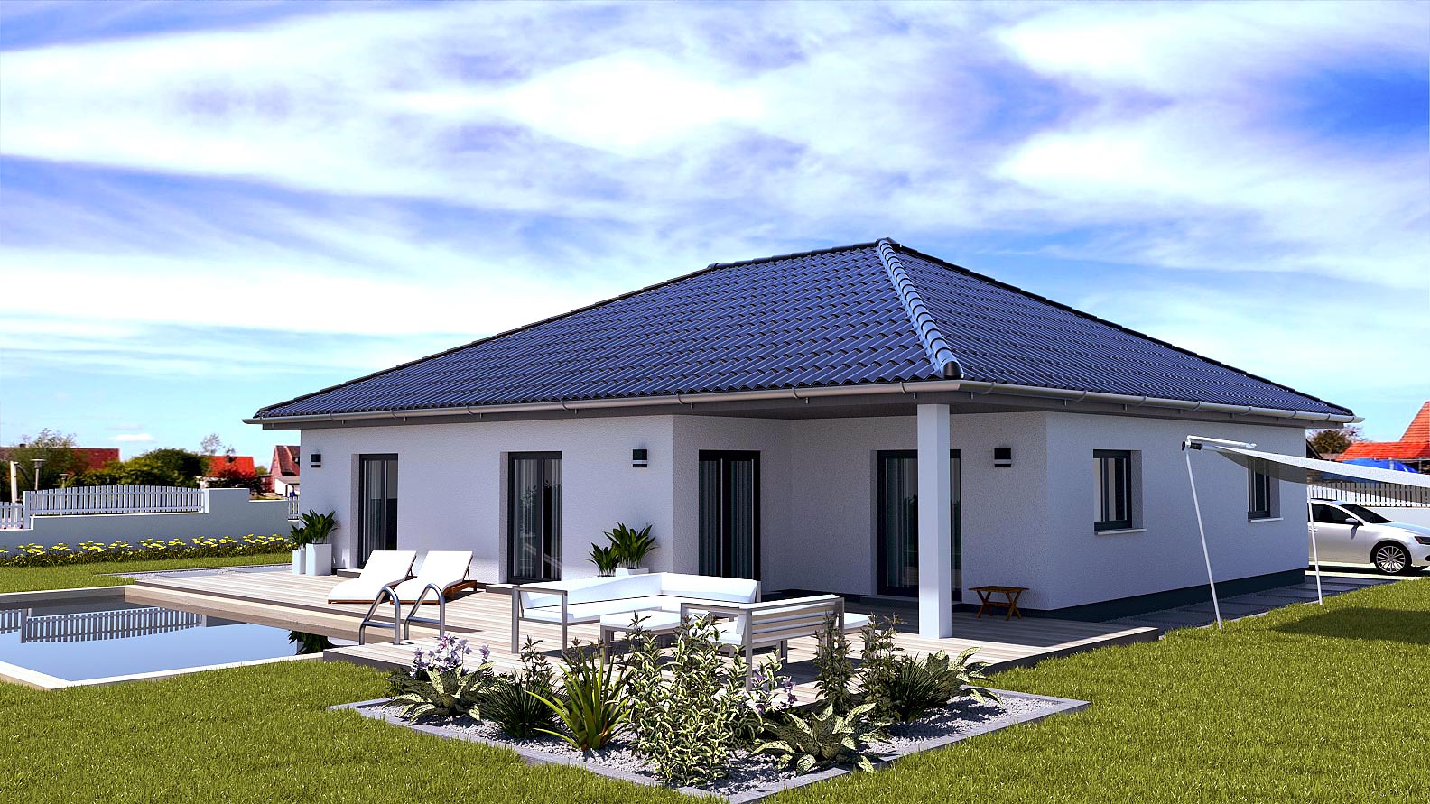 EWA-Bungalow-Müritz-130qm-Hausbau-Berlin-Brandenburg-Magdeburg-Rückansicht EWA-Bungalow Müritz 130qm Hausbau Berlin Brandenburg Magdeburg Rückansicht