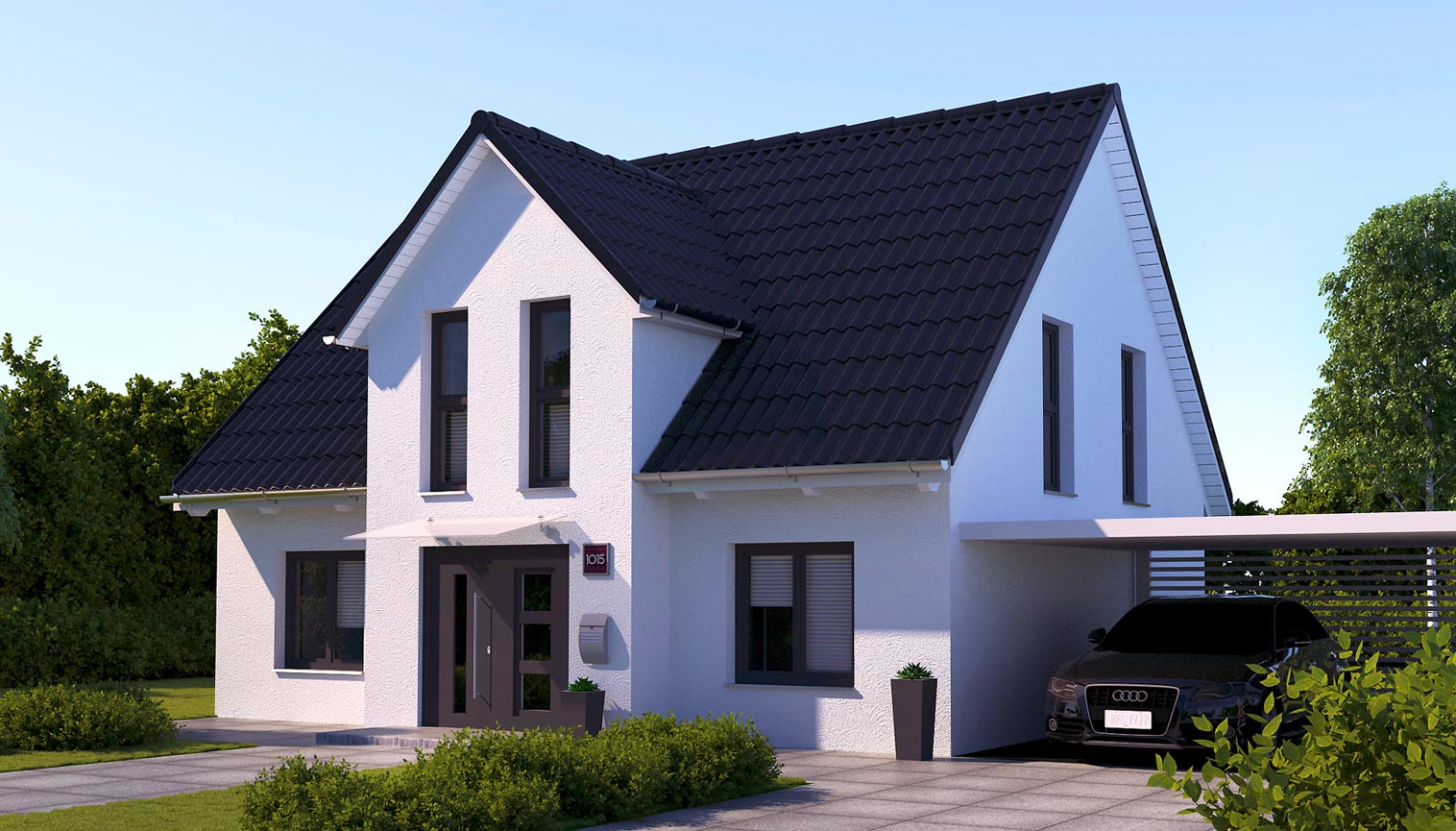 EWA-Landhaus-Altmark-172qm-Hausbau-Berlin-Brandenburg-Magdeburg-Vorderansicht EWA-Landhaus Altmark 172qm Hausbau Berlin Brandenburg Magdeburg Vorderansicht