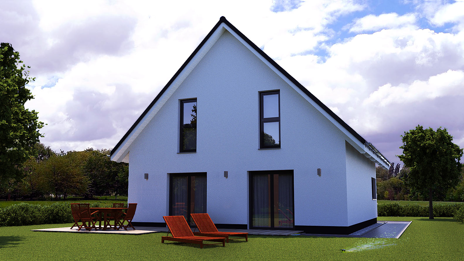 EWA-Landhaus-Uckermark-130qm-Hausbau-Berlin-Brandenburg-Magdeburg-Rückansicht EWA-Landhaus Uckermark 130qm Hausbau Berlin Brandenburg Magdeburg Rückansicht