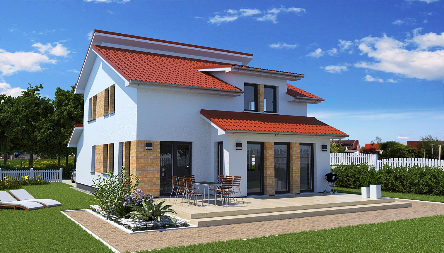 EWA-Stadtvilla-Hamburg-156qm-Hausbau-Berlin-Brandenburg-Magdeburg-Rückansicht-Klinkerstein EWA-Stadtvilla Hamburg 156qm Hausbau Berlin Brandenburg Magdeburg Rückansicht Klinkerstein