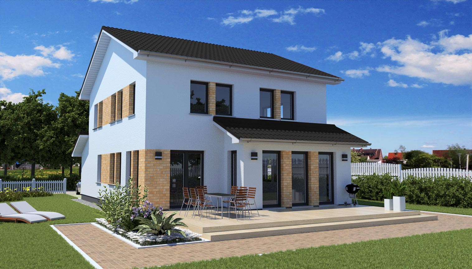 EWA-Stadtvilla-Hamburg-SD-156qm-Hausbau-Berlin-Brandenburg-Magdeburg-Rückseite EWA-Stadtvilla Hamburg SD 156qm Hausbau Berlin Brandenburg Magdeburg Rückseite